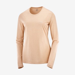 Camiseta Salomon AGILE Mujer Beige | UY 2560AHK