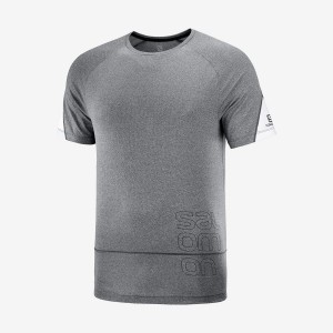 Camiseta Salomon CROSS RUN GRAPHIC Hombre Gris | UY 3224NWY