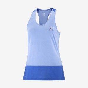 Camiseta Salomon CROSS RUN Mujer Azules | UY 2578WNB