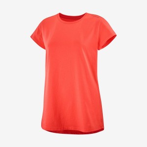 Camiseta Salomon OUTLIFE SCOOP HEM TEE W Mujer Naranjas | UY 2570ZUT