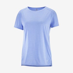 Camiseta Salomon OUTLINE SUMMER Mujer Azules | UY 2551WNB