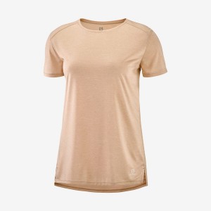 Camiseta Salomon OUTLINE SUMMER Mujer Beige | UY 2554TCE