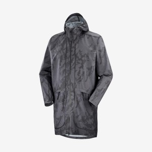 Camperas Salomon OUTLIFE LONG PACKABLE WINDBREAKERS Mujer Negras | UY 2467XYU