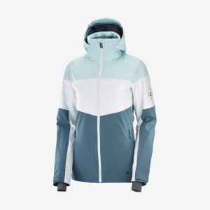 Ski Jackets Salomon SLALOM Mujer Azules | UY 2402OKI