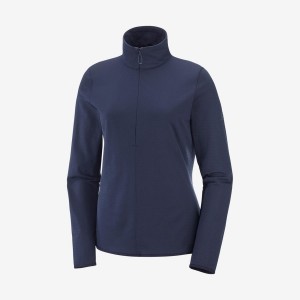 Sudadera con Capucha Salomon ESSENTIAL LIGHTWARM Mujer Azul Marino | UY 2527AHK