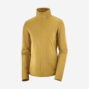 Sudadera con Capucha Salomon ESSENTIAL LIGHTWARM Mujer Amarillo | UY 2524MQZ