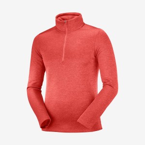 Sudadera con Capucha Salomon ESSENTIAL LIGHTWARM SEAMLESS Hombre Naranjas | UY 3209JPQ