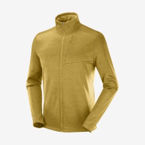 Sudadera con Capucha Salomon ESSENTIAL LIGHTWARM HEATHER Hombre Amarillo | UY 3198BEX