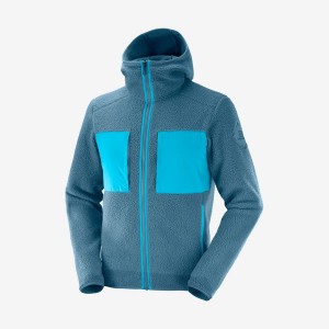 Sudadera con Capucha Salomon ESSENTIAL WARM TEDDY Hombre Azules | UY 3213FDN