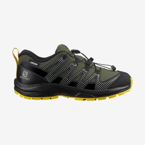 Zapatillas Trail Running Salomon XA PRO V8 CLIMASALOMON™ WATERPROOF Niños Verde Oliva | UY 2022PJJ