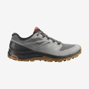 Zapatillas de Senderismo Salomon OUTLINE GORE-TEX Hombre Gris Negras | UY 3598OKI