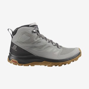 Zapatillas de Senderismo Salomon OUTLINE MID GORE-TEX Hombre Gris Negras | UY 3596UZG