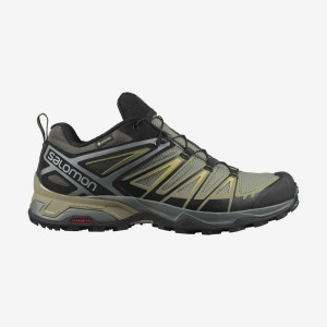 Zapatillas de Senderismo Salomon X ULTRA 3 GORE-TEX Hombre Gris Verde | UY 3603DFM