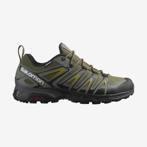 Zapatillas de Senderismo Salomon X ULTRA PIONEER CLIMASALOMON™ WATERPROOF Hombre Verde Oliva Negras | UY 3555JPQ