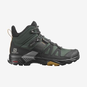 Zapatillas de Senderismo Salomon X ULTRA 4 MID GORE-TEX Hombre Verde Negras | UY 3542TCE