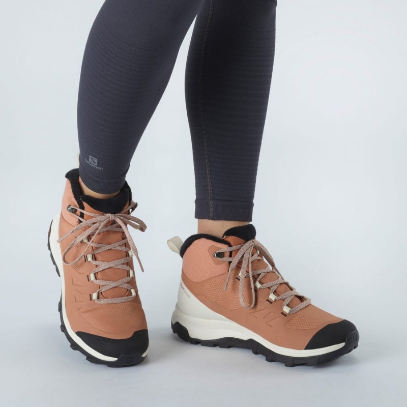 Botas de Invierno Salomon OUTSNAP CLIMASALOMON™ WATERPROOF Mujer Beige | UY 2614SGL