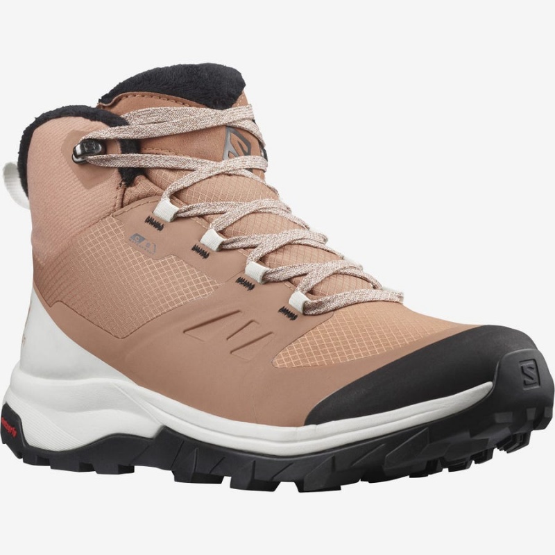 Botas de Invierno Salomon OUTSNAP CLIMASALOMON™ WATERPROOF Mujer Beige | UY 2614SGL