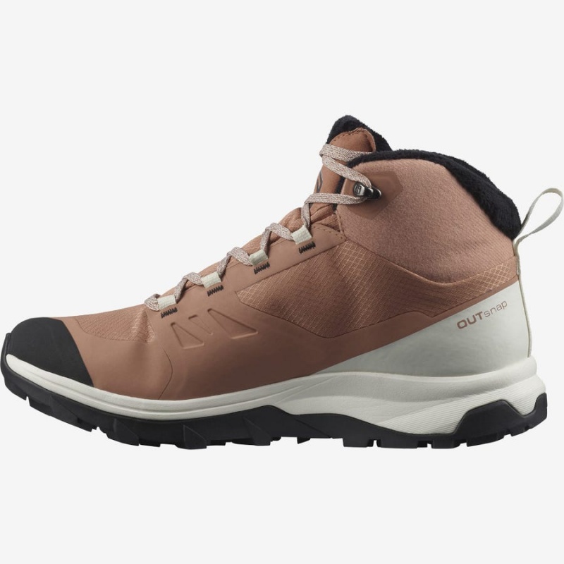 Botas de Invierno Salomon OUTSNAP CLIMASALOMON™ WATERPROOF Mujer Beige | UY 2614SGL