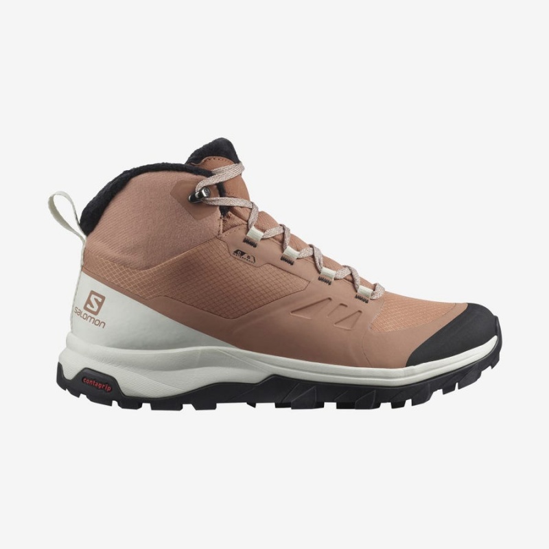 Botas de Invierno Salomon OUTSNAP CLIMASALOMON™ WATERPROOF Mujer Beige | UY 2614SGL