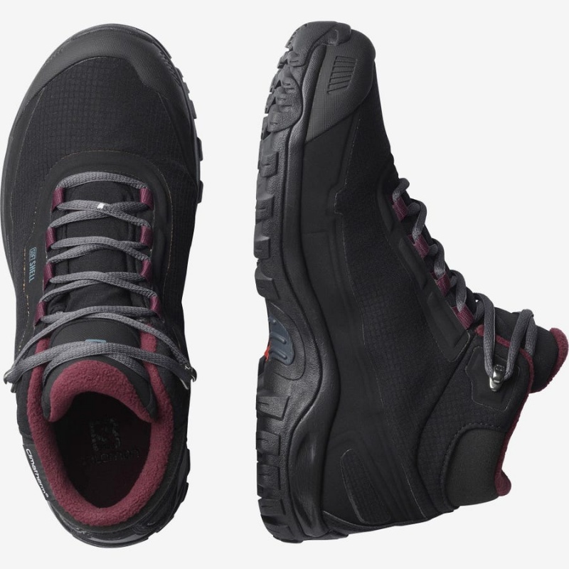 Botas de Invierno Salomon SHELTER CLIMASALOMON™ WATERPROOF Mujer Negras | UY 2606TCE