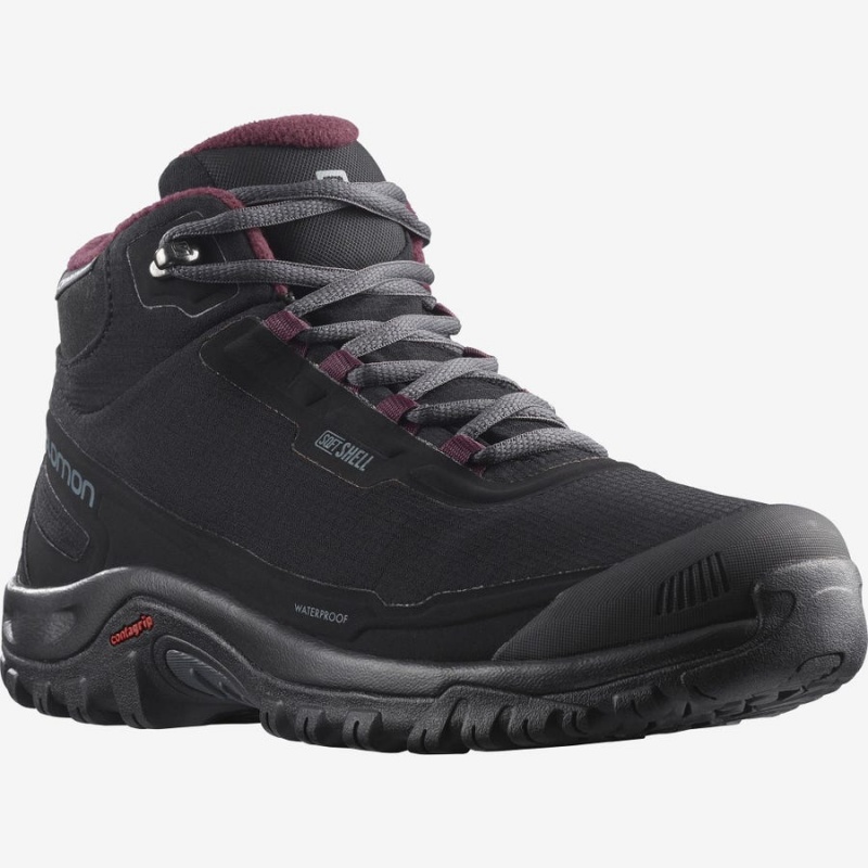 Botas de Invierno Salomon SHELTER CLIMASALOMON™ WATERPROOF Mujer Negras | UY 2606TCE