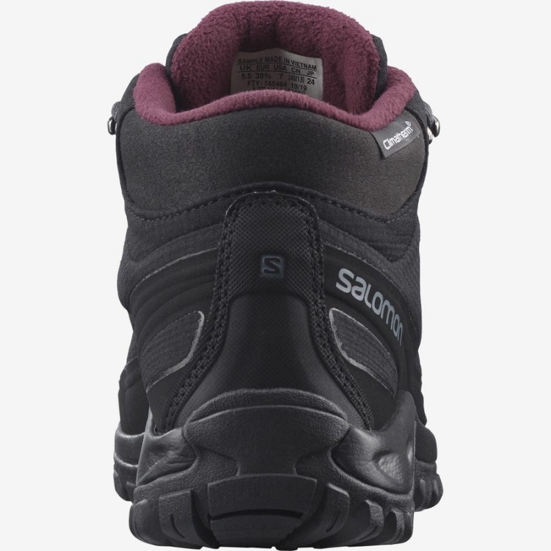 Botas de Invierno Salomon SHELTER CLIMASALOMON™ WATERPROOF Mujer Negras | UY 2606TCE