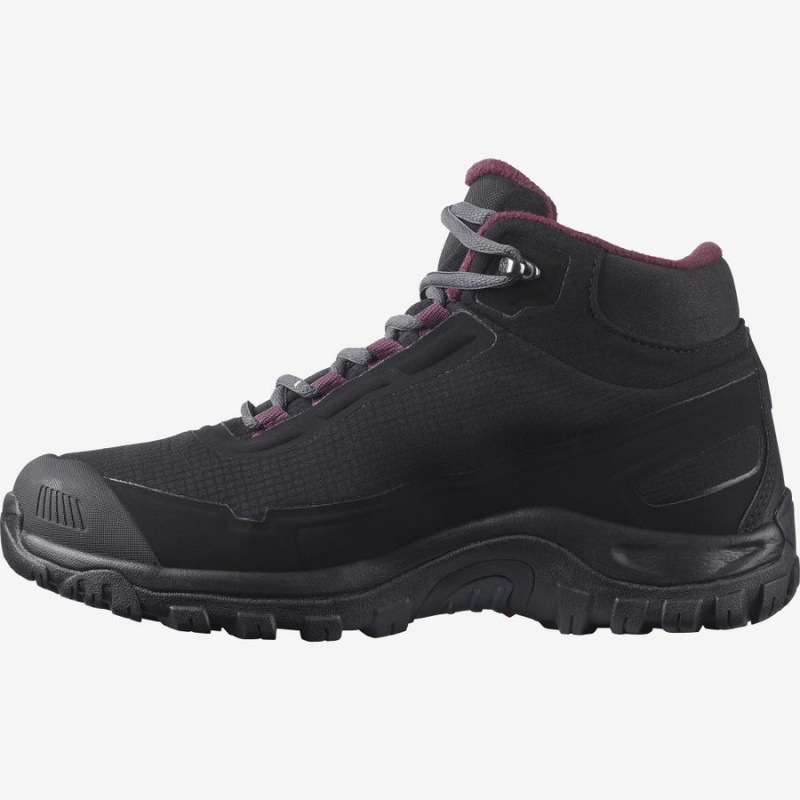 Botas de Invierno Salomon SHELTER CLIMASALOMON™ WATERPROOF Mujer Negras | UY 2606TCE