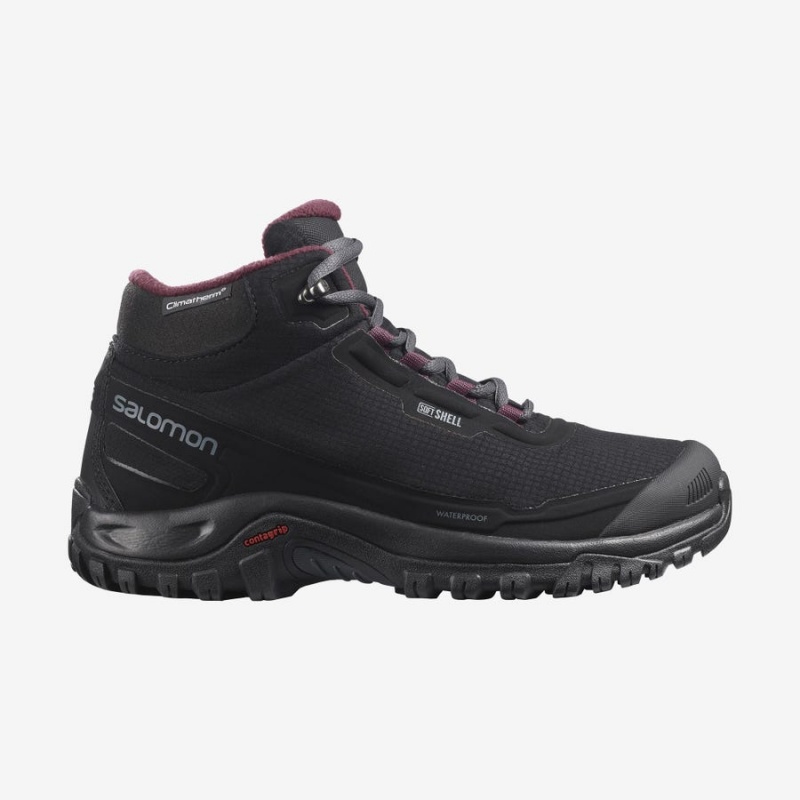 Botas de Invierno Salomon SHELTER CLIMASALOMON™ WATERPROOF Mujer Negras | UY 2606TCE