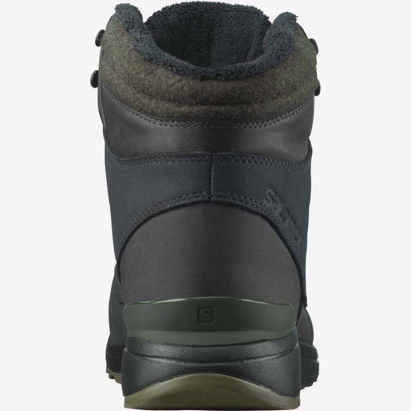 Botas de Invierno Salomon UTILITY WINTER CLIMASALOMON™ WATERPROOF Hombre Negras Verde | UY 3383WNB