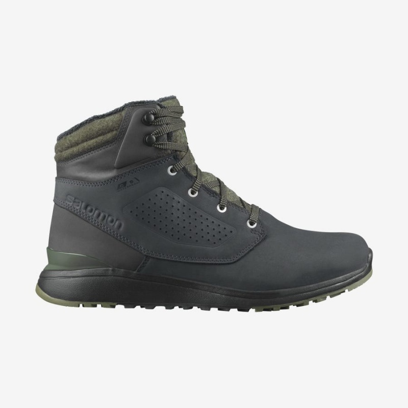 Botas de Invierno Salomon UTILITY WINTER CLIMASALOMON™ WATERPROOF Hombre Negras Verde | UY 3383WNB