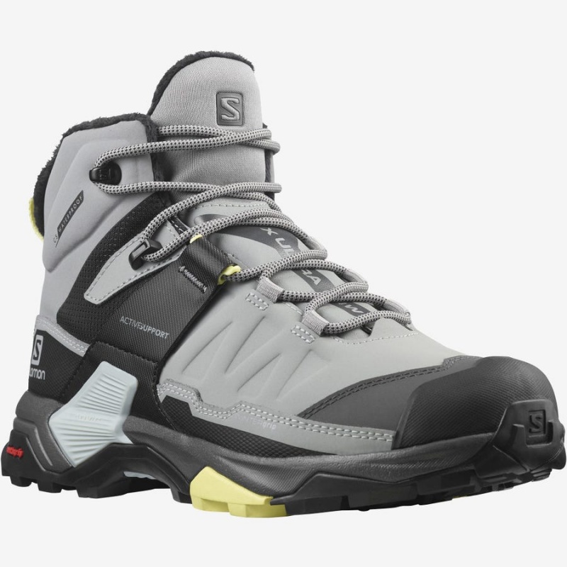 Botas de Invierno Salomon X ULTRA 4 MID WINTER THINSULATE™ CLIMASALOMON™ WATERPROOF Mujer Gris | UY 2610OKI