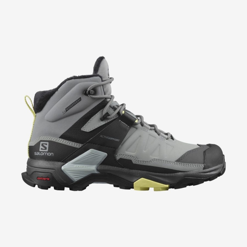 Botas de Invierno Salomon X ULTRA 4 MID WINTER THINSULATE™ CLIMASALOMON™ WATERPROOF Mujer Gris | UY 2610OKI