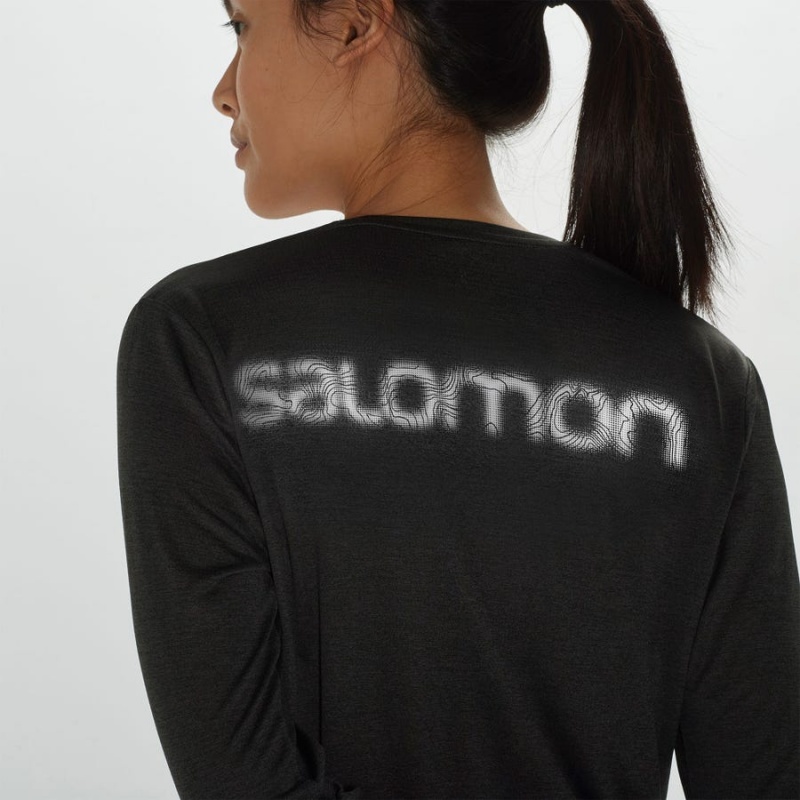 Camiseta Salomon AGILE Mujer Negras | UY 2558OKI