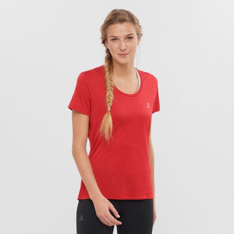 Camiseta Salomon AGILE Mujer Rojas | UY 2556UZG