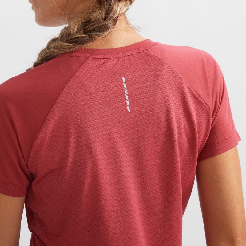 Camiseta Salomon CROSS REBEL Mujer Rojas | UY 2574BEX