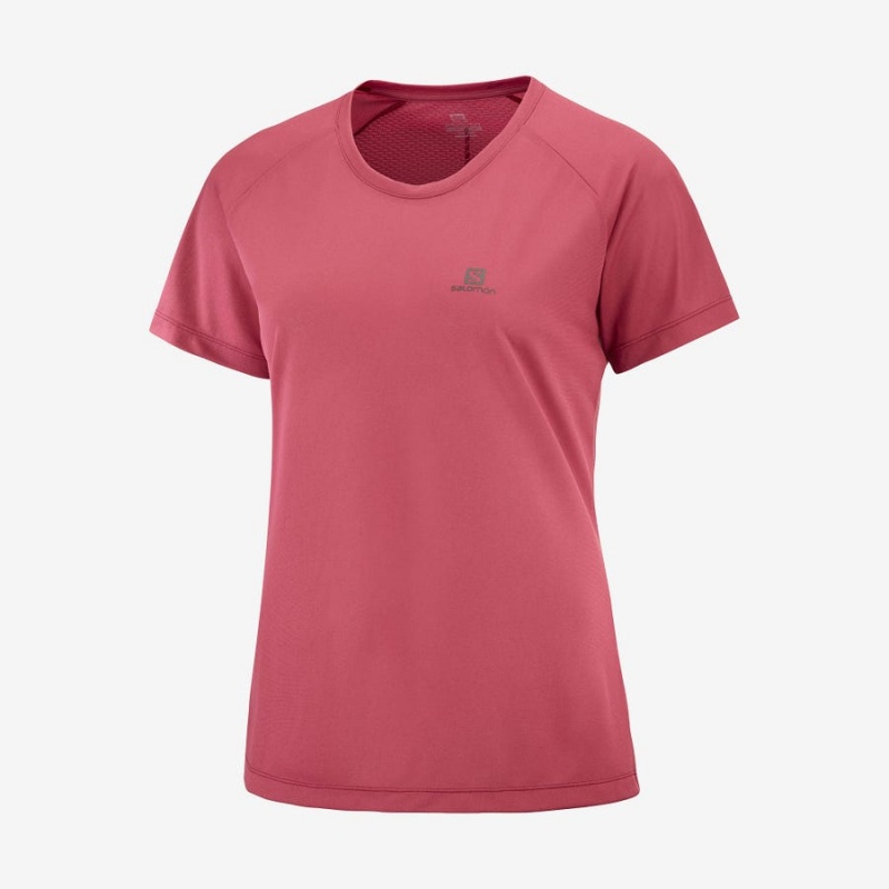 Camiseta Salomon CROSS REBEL Mujer Rojas | UY 2574BEX