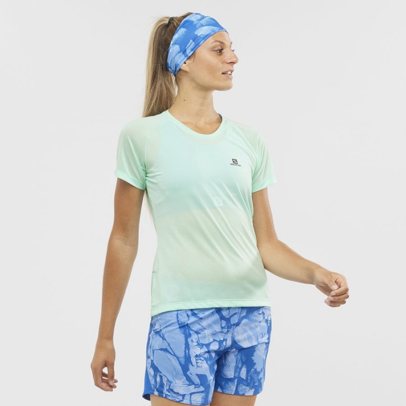 Camiseta Salomon CROSS REBEL Mujer Verde | UY 2575NWY