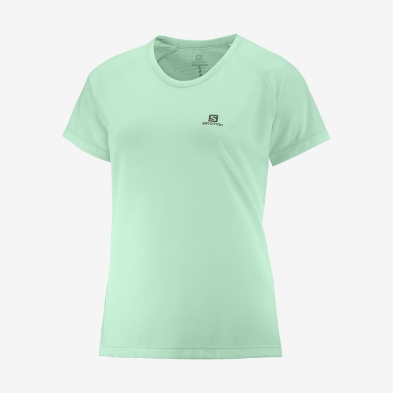 Camiseta Salomon CROSS REBEL Mujer Verde | UY 2575NWY