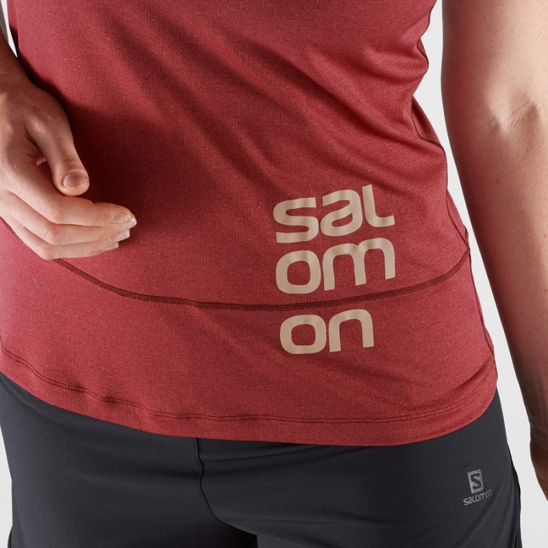 Camiseta Salomon CROSS RUN GRAPHIC Mujer Rojas | UY 2568KOR