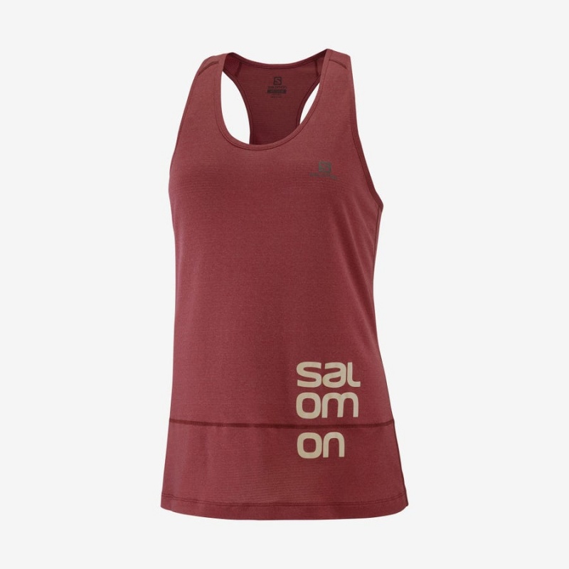 Camiseta Salomon CROSS RUN GRAPHIC Mujer Rojas | UY 2568KOR