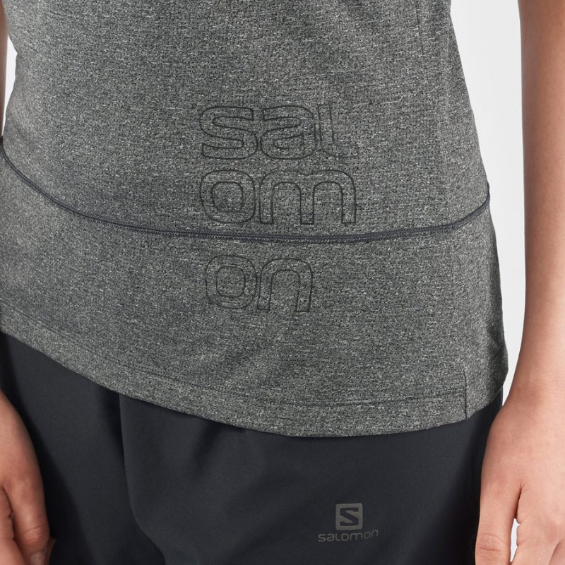 Camiseta Salomon CROSS RUN GRAPHIC Mujer Gris | UY 2545CTV