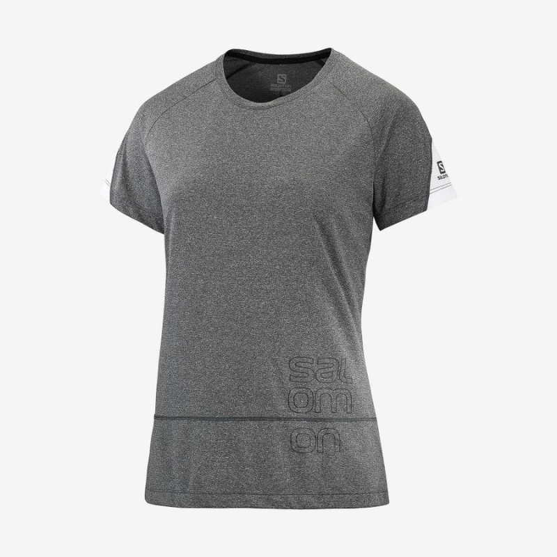 Camiseta Salomon CROSS RUN GRAPHIC Mujer Gris | UY 2545CTV