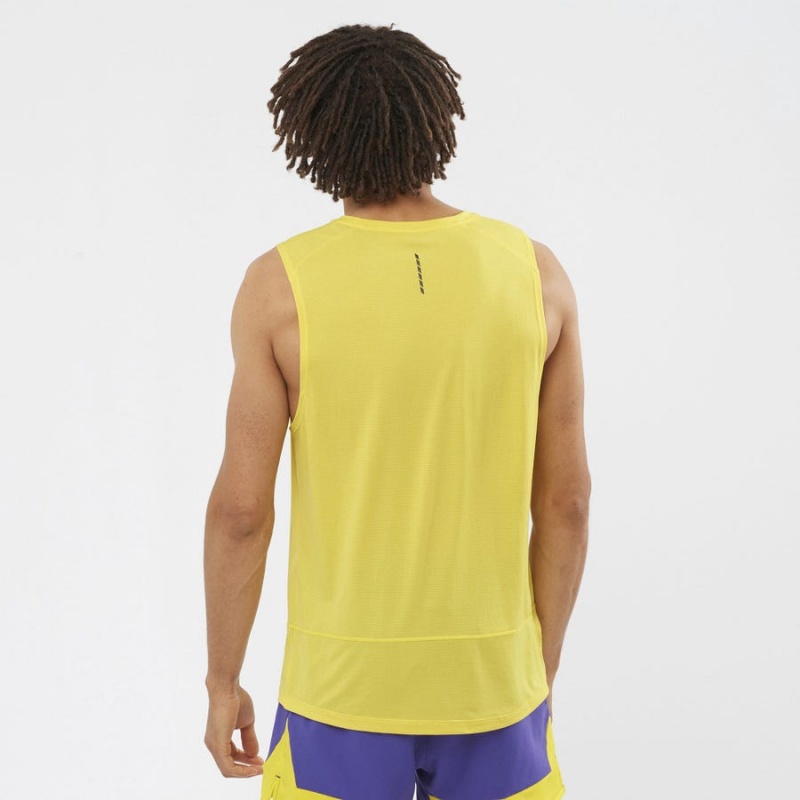 Camiseta Salomon CROSS RUN Hombre Amarillo | UY 3233ILH