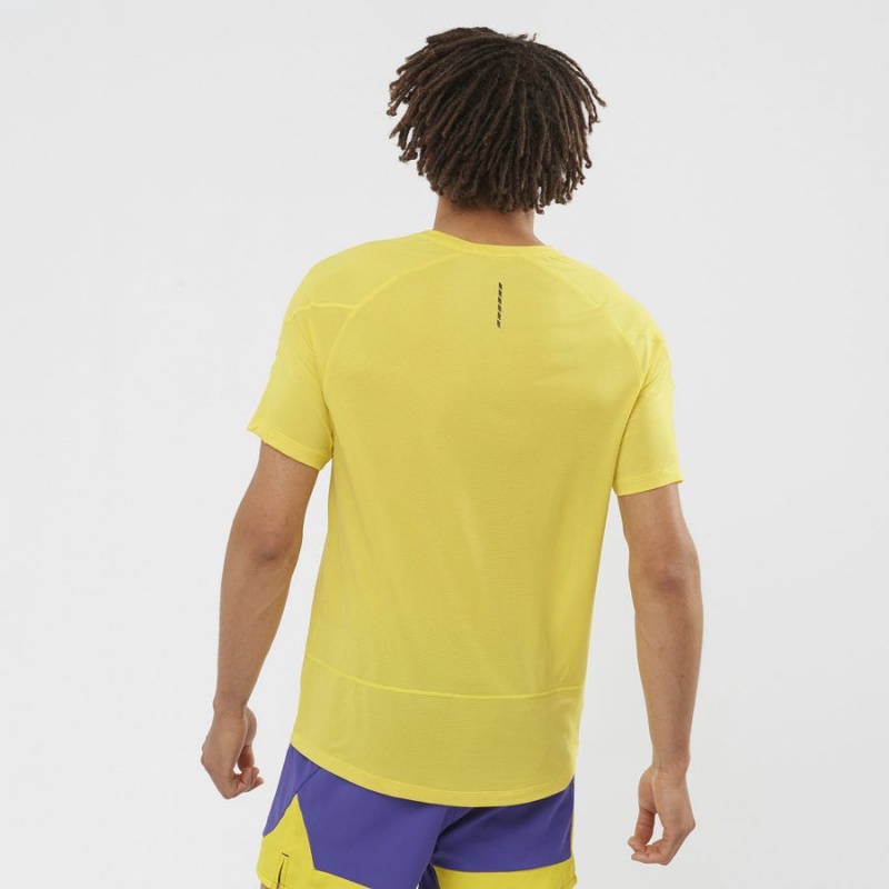 Camiseta Salomon CROSS RUN Hombre Amarillo | UY 3229RVD