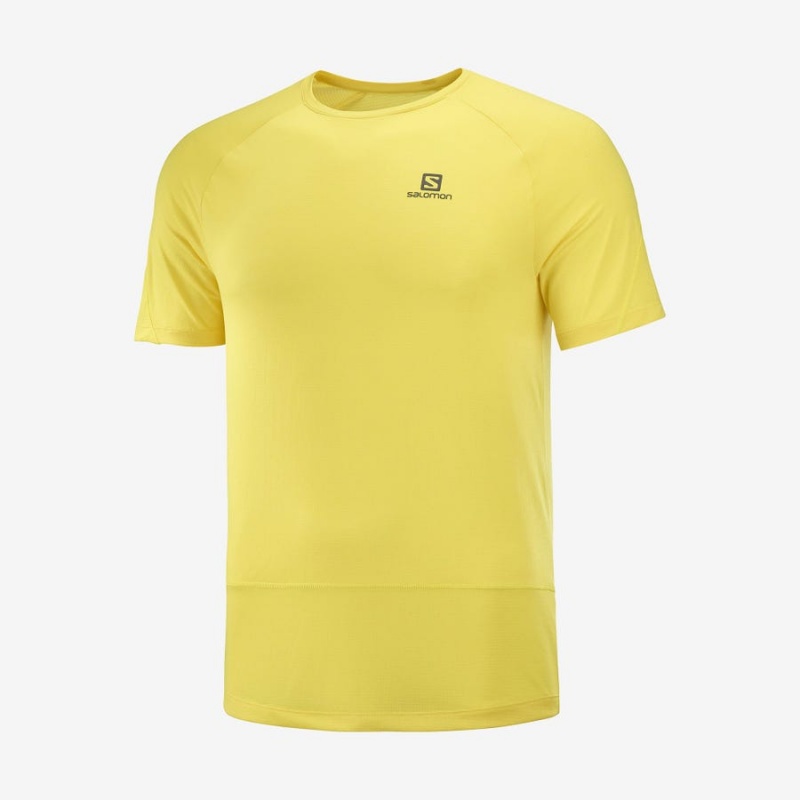 Camiseta Salomon CROSS RUN Hombre Amarillo | UY 3229RVD