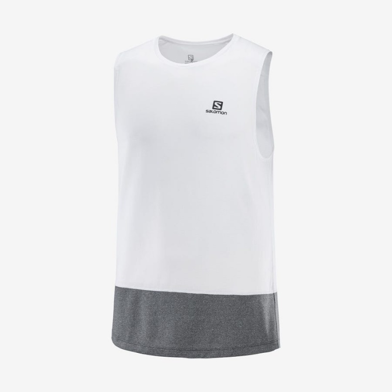 Camiseta Salomon CROSS RUN Hombre Blancas | UY 3234OKI