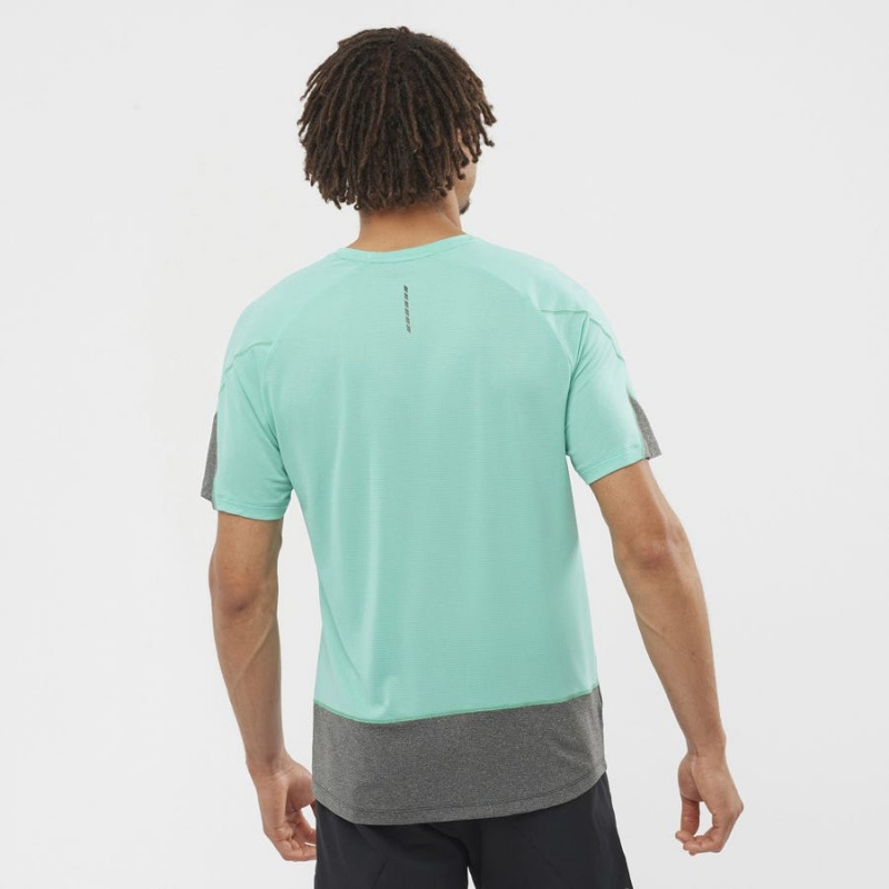 Camiseta Salomon CROSS RUN Hombre Verde Menta | UY 3227WNB