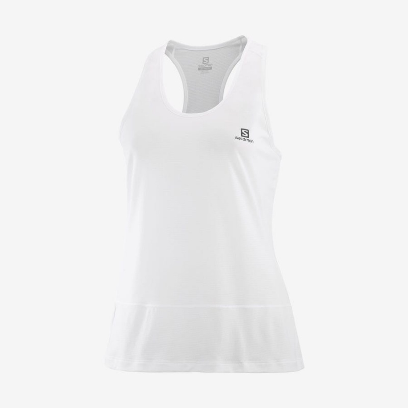 Camiseta Salomon CROSS RUN Mujer Blancas | UY 2579AHK