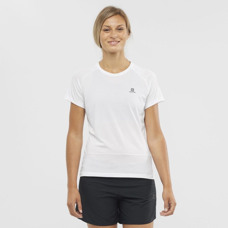 Camiseta Salomon CROSS RUN Mujer Blancas | UY 2542LIS