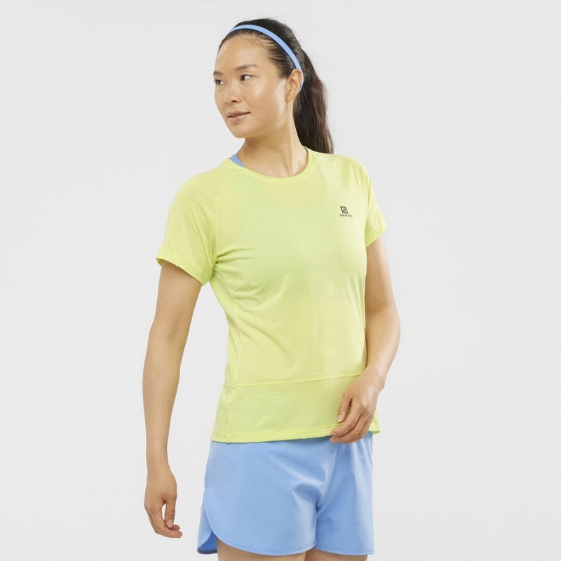 Camiseta Salomon CROSS RUN Mujer Ye | UY 2540JPQ